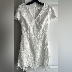 MILLY 3D Atalie White Floral Dress